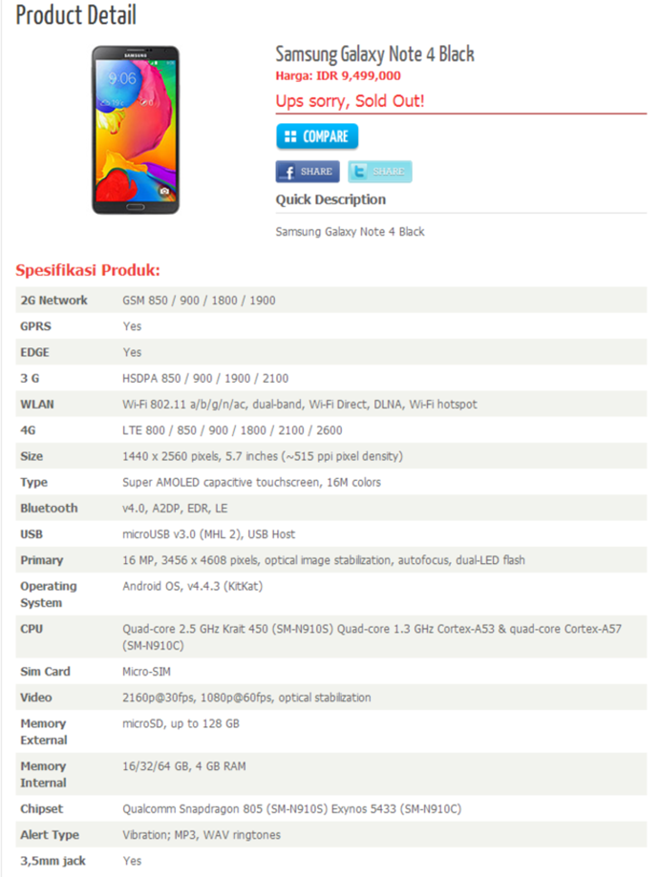 Lộ cấu hình siêu khủng của Galaxy Note 4: Ram 4GB, Chip Snapdragon 805